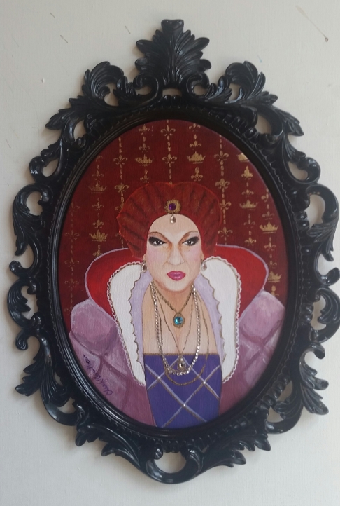 The Queen (Drag Queen series) by Cheryl Anne Grace | acrylic on canvas, mixed media The Queen (Drag Queen series)