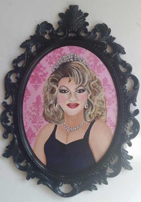 Crown Jewels (Drag Queen series) by Cheryl Anne Grace | acrylic, canvas, rhinestones Crown Jewels (Drag Queen series)