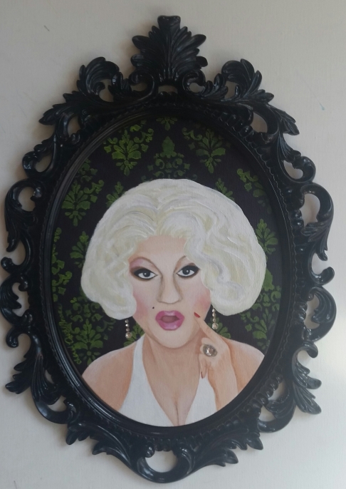 Marilyn (Drag Queen series) by Cheryl Anne Grace | Acrylic, mixed media on canvas, frame is hand painted polyresin Marilyn (Drag Queen series)