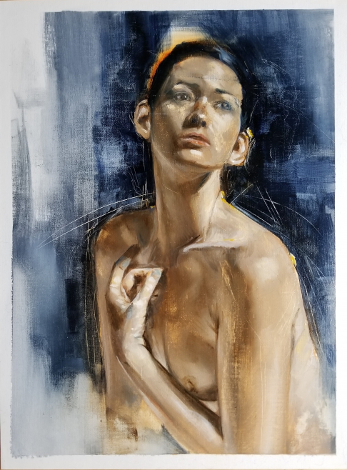 In longing by Bruce Corona | <p>Oil Paint on oil primed linen<br></p> In longing