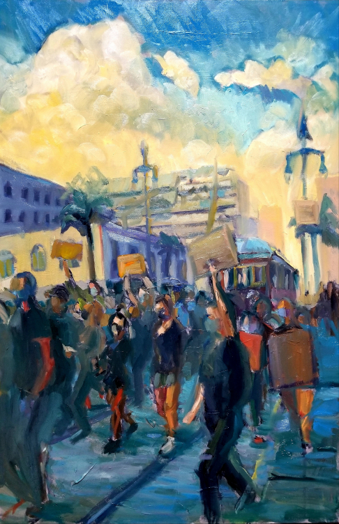 Our Streets by Spencer Schulz | <p>oil on canvas</p> Our Streets