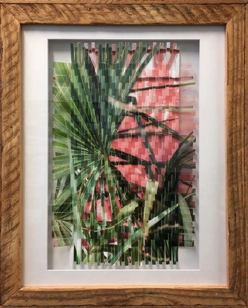 Islands Photo-Weave Framed w/ Reclaimed Wood by Vincente Weber | film photography, transparency, matting, reclaimed wood frame, framing glass. Islands Photo-Weave Framed w/ Reclaimed Wood