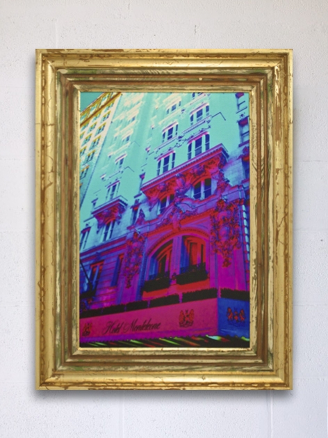 The Hotel Monteleone by Debbie Willson | Photograph printed on canvas, up cycled cypress, and gold leaf The Hotel Monteleone