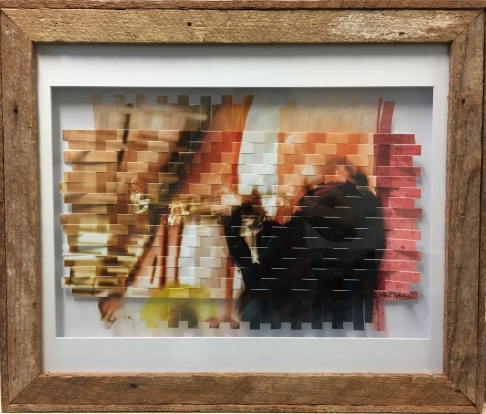 Another Hot Night in NOLA by Vincente Weber | reclaimed lath wood, photograph, photo paper, acetate, woven. Another Hot Night in NOLA