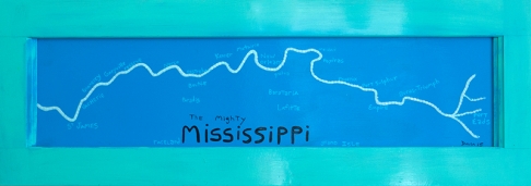 The Mighty Mississippi by Devin De Wulf | Paint on wood panel, sequins The Mighty Mississippi