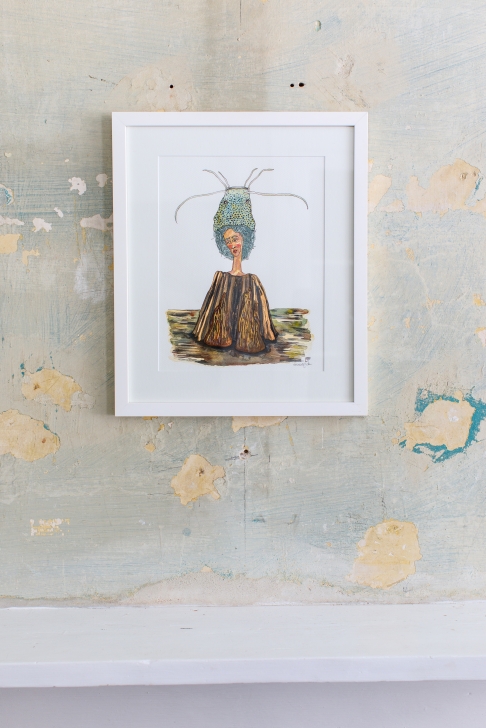 Louisiana Deity : Catfish by Emma Fick | Watercolor and ink on paper Louisiana Deity : Catfish