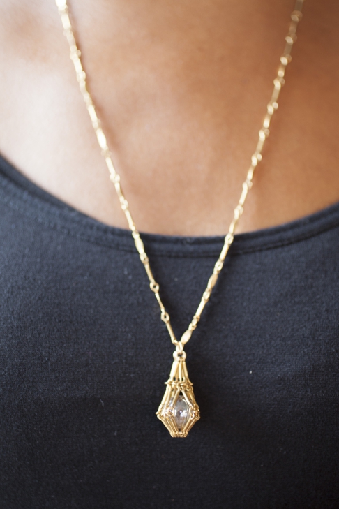 Fluidity Necklace by Forrest Bacigalupi | nickel-free brass, 14K Gold-Filled, Marble Fluidity Necklace