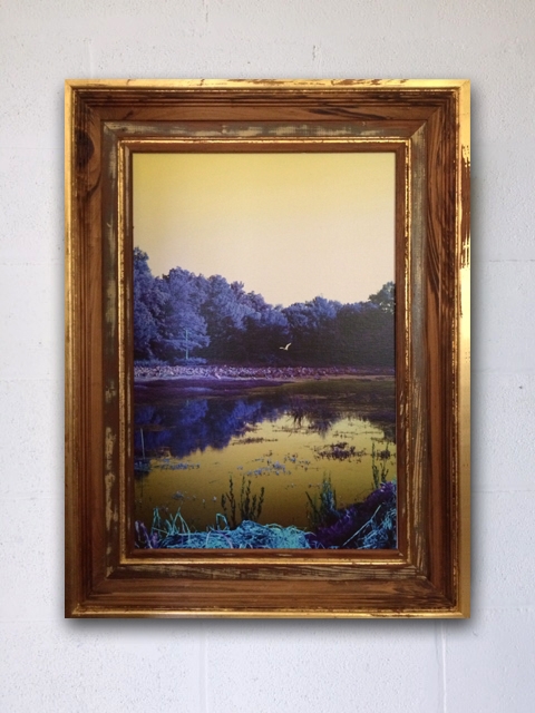 Turtle Lake by Debbie Willson | Photograph on canvas. Frames made from upcycled cypress. Gold and/or silver leaf Turtle Lake