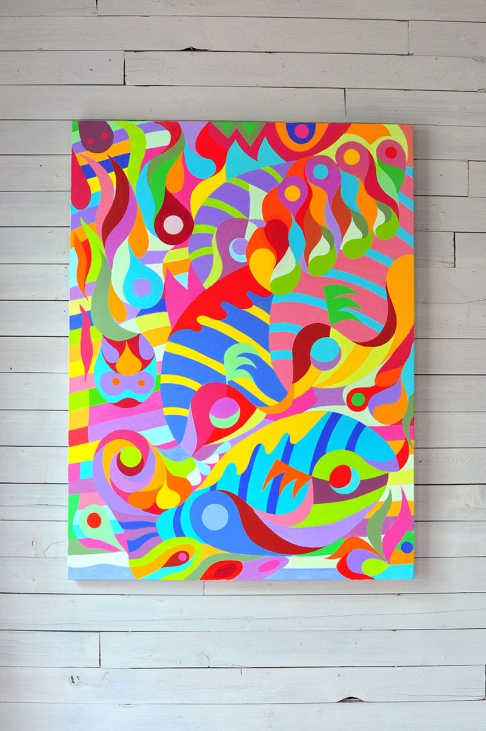 Flying Fish I by George Dolgy | Acrylic on canvas Flying Fish I