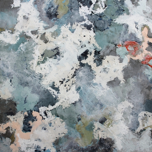 Gratitude by Kris Muntan | Oil paint, oil sticks, beeswax, oil pastel, board Gratitude