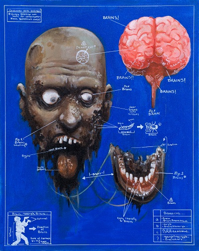 Head Type Romero- Print by Bruce Corona | <p>Archival Print on Matte Paper<br></p> Head Type Romero- Print