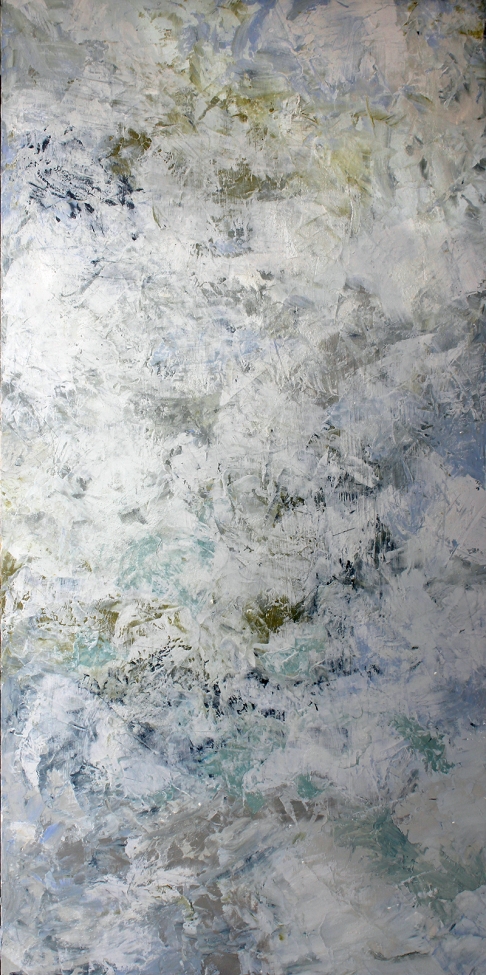 Head in the Clouds by Kris Muntan | Oil paint, beeswax, dammar varnish, birch board Head in the Clouds