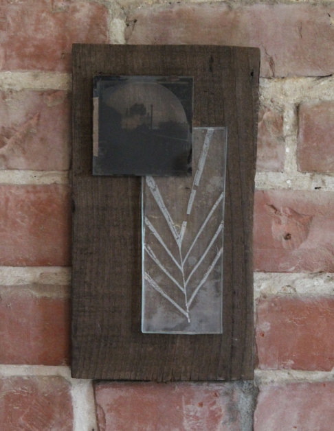 Urban Bamboo Kiln Fired by Caitlin Waugh | Bamboo, fused float glass, found slide, found wood, cut tacks Urban Bamboo Kiln Fired