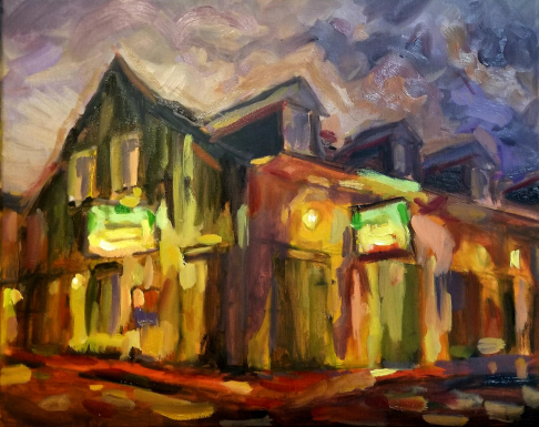 Sunset Over Tropical Isle by Spencer Schulz | <p>oil on canvas</p> Sunset Over Tropical Isle