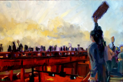 March the Overpass by Spencer Schulz | <p>archival print</p> March the Overpass