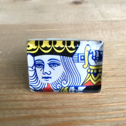 Playing Card King Ring by Emily McDonald | Silver plated copper, epoxy resin, playing card Playing Card King Ring