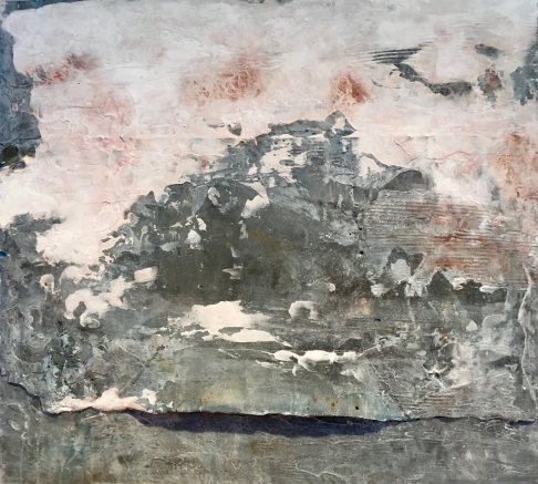 Every Sunday by Jono Goodman | Acrylic mediums and paints and found metal on wooden panel Every Sunday
