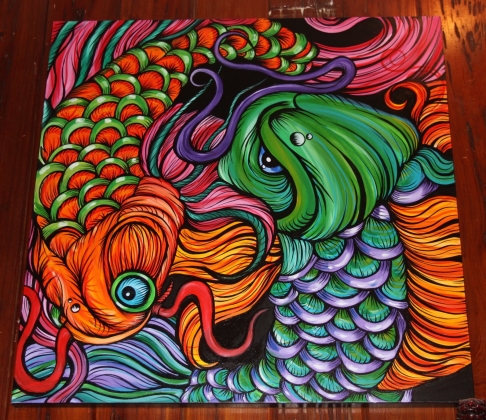 Ying_Yang Coy Fish by Keith Eccles | Acrylic on Canvas Ying_Yang Coy Fish