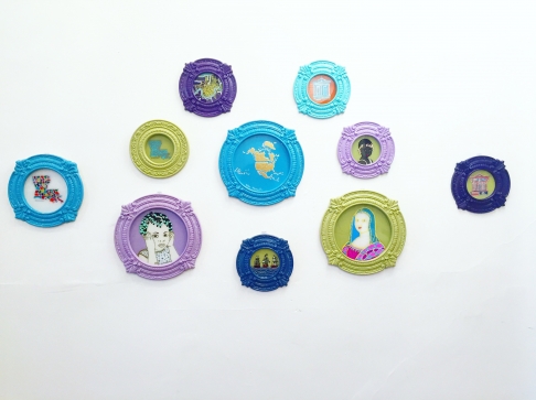 Small Glass Paintings by Ellen Macomber | glass, oil paint, gold leaf, acrylic Small Glass Paintings