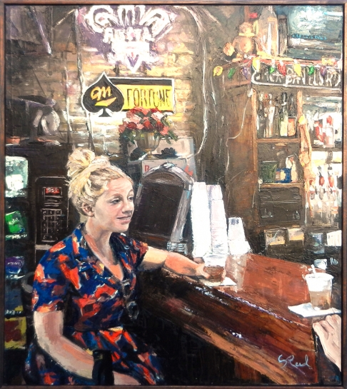At the Copper Monkey with Izo by Stephanie Reed | Oil Paint on Canvas At the Copper Monkey with Izo