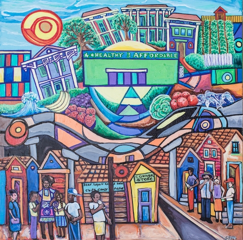 The Other Side of Town by Jamar Pierre | Acrylic on wrapped canvas The Other Side of Town