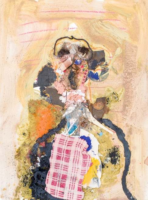Yogi Bear! by Leroy Miranda Jr. | Mixed media assemblage using oil and acrylic paint and found objects on archival paper. Framed with Yogi Bear!
