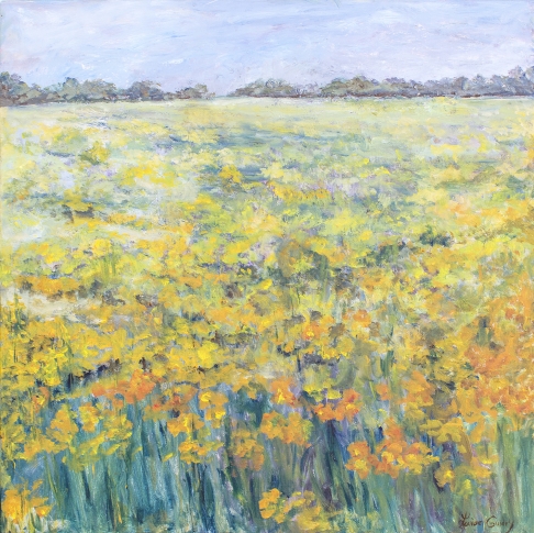 Field of Yellow Flowers IV by Louise Guidry | Acrylic on canvas Field of Yellow Flowers IV