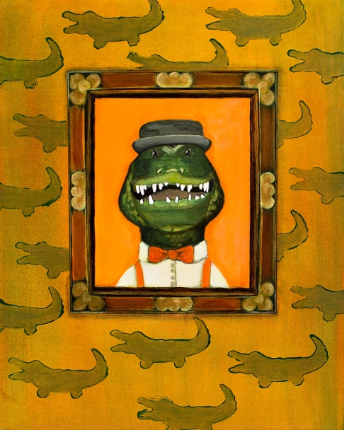 Paw Paw Gator by Nancy Wolfe Kimberly | Acrylic paint, varnish, on canvas. Paw Paw Gator