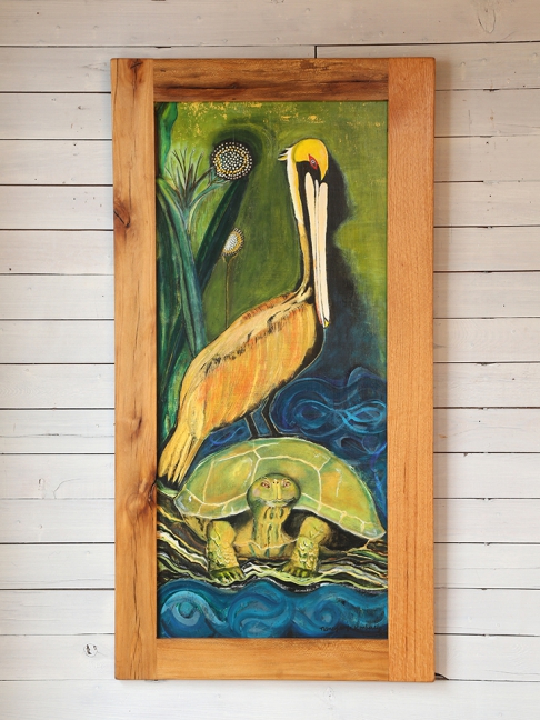 That's What Friends are For by Nancy Wolfe Kimberly | The original is acrylic paint, on wood. Framed in an antique wood frame acquired at an estate sale i That's What Friends are For