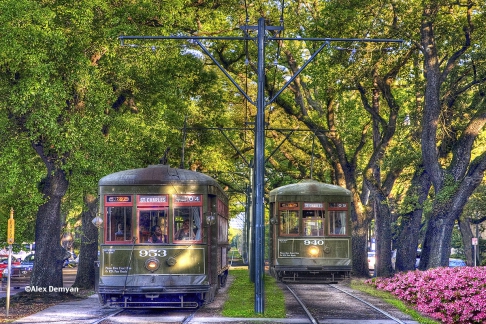 St. Charles Ave. Streetcars by Alex Demyan | I custom print my work on an Epson 3880 inkjet printer using Red River Ultrapro Satin Fineart paper St. Charles Ave. Streetcars