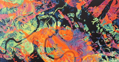 Noodled by Anne Blenker | Acrylic Paint and Gel Medium on Canvas Noodled