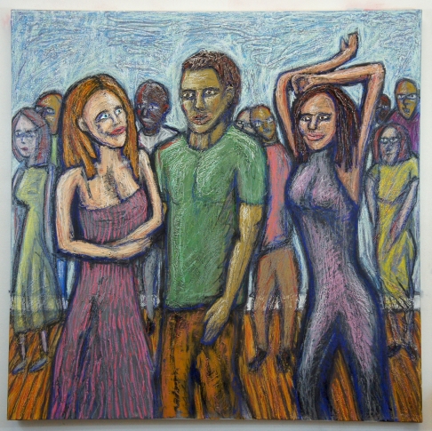 Party Breakdown by Drew Cooke | Oil Pastels, Acrylic Paint, Latex Texturing, Canvas and Wood Party Breakdown
