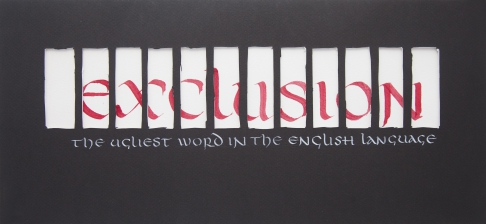 Exclusion by Sondra Venable | Gouache on paper mounted on cut mat board Exclusion