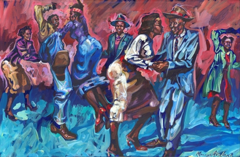 Barrel House Boogie by Marcus Akinlana | Limited edition giclee on canvas. Barrel House Boogie