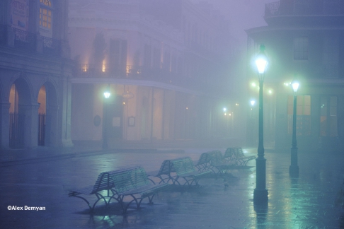 Foggy French Quarter by Alex Demyan | I custom print my images on an Epson 3880 inkjet printer using Red River Ultrapro Satin Fine Art pa Foggy French Quarter