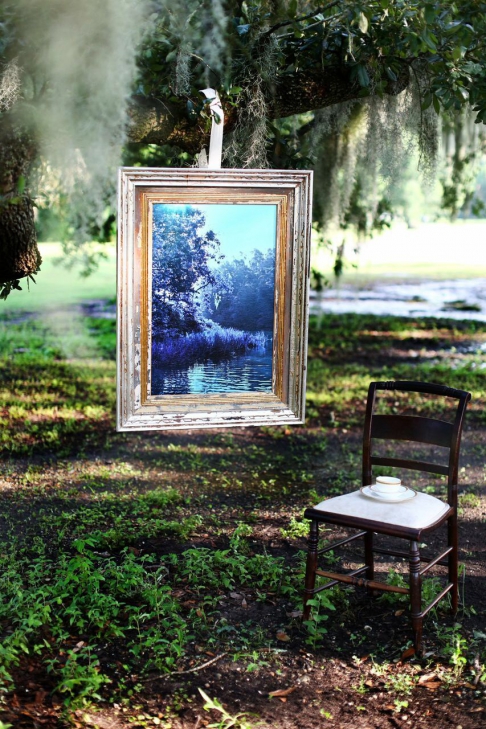 Blue Peace by Debbie Willson | Photograph on canvas. Framed with upcycled cypress with gold and/or silver leaf. Blue Peace