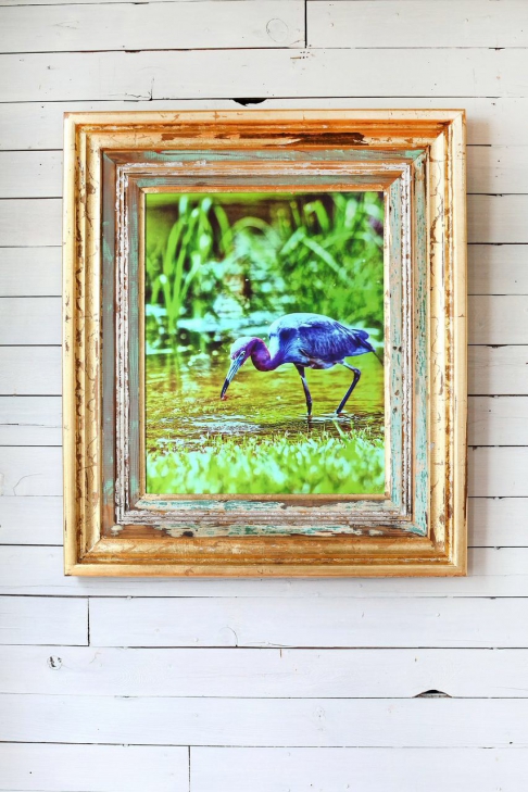 Blue Boy by Debbie Willson | Photograph on canvas. Framed with upcycled cypress. Gold and/or silver leaf. Blue Boy