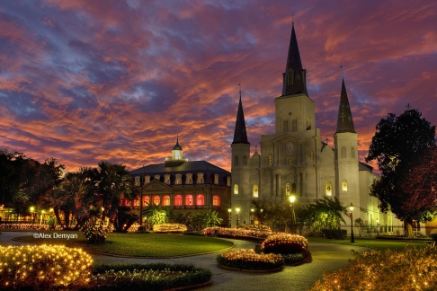 Jackson Square Christmas by Alex Demyan | I custom print my images on an Epson 3880 inkjet printer using Red River Ultrapro Satin Fine Art pa Jackson Square Christmas