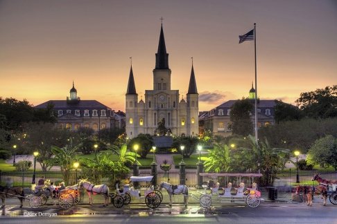 Jackson Square Twilight by Alex Demyan | I custom print my images on an Epson 3880 inkjet printer using Red River Ultrapro Satin Fine Art pa Jackson Square Twilight