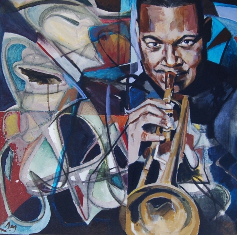 Wynton Marsalis by Jeff Morgan | Acrylic on canvas Wynton Marsalis