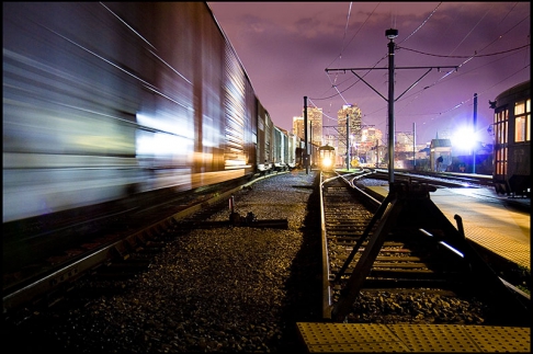 Night Train by Alan Zakem | This image was created using long exposure photography. It is available as a pigment based print on Night Train