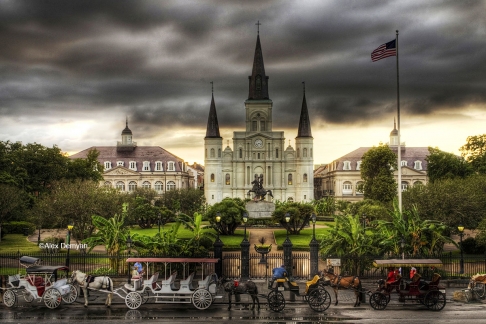 Jackson Square Stormy by Alex Demyan | I custom print my images on an Epson 3880 inkjet printer using Red River Ultrapro Satin Fine Art pa Jackson Square Stormy