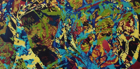 Electric Trees by Anne Blenker | Acrylic Paint and Gel Medium on Canvas Electric Trees